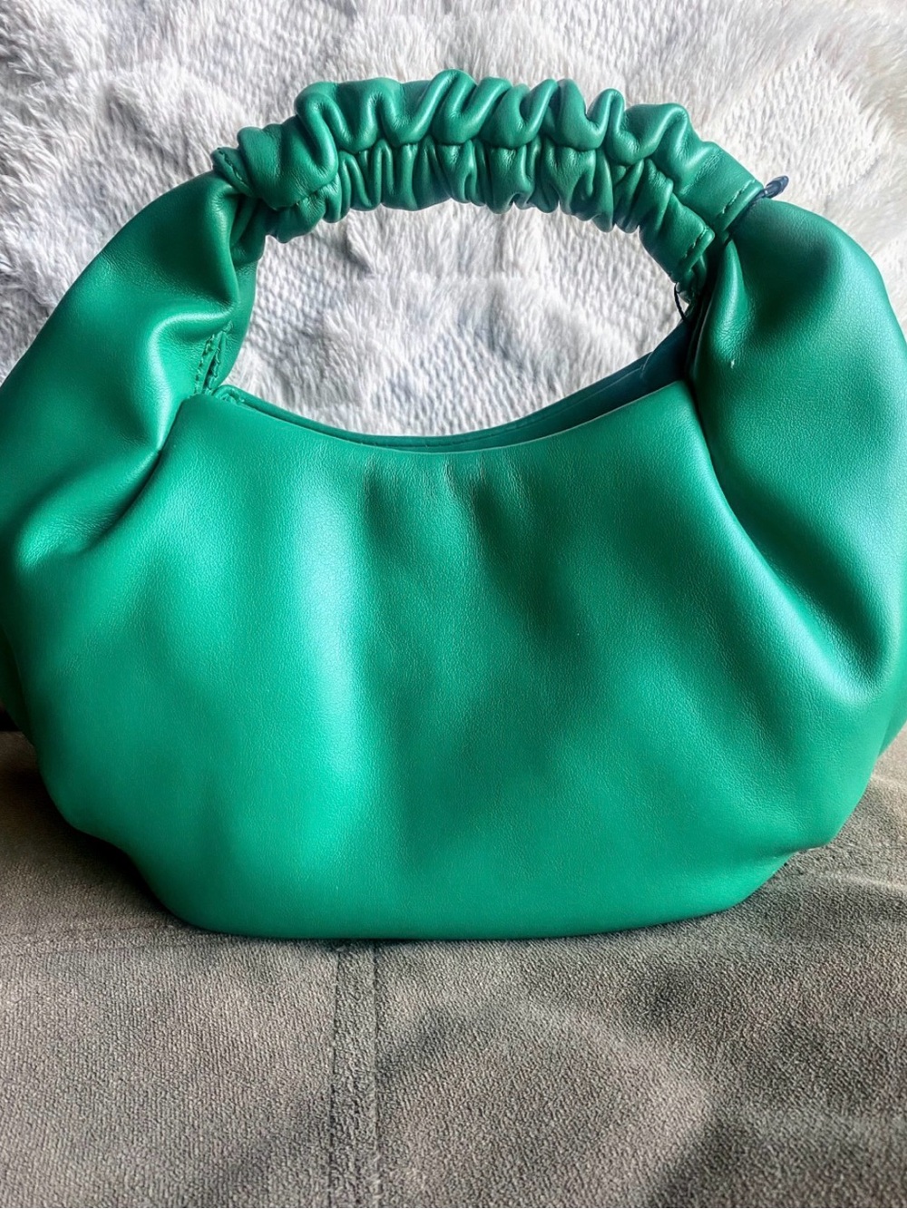 Source Unknown Ruched Handle Hobo Bag - Teal Green